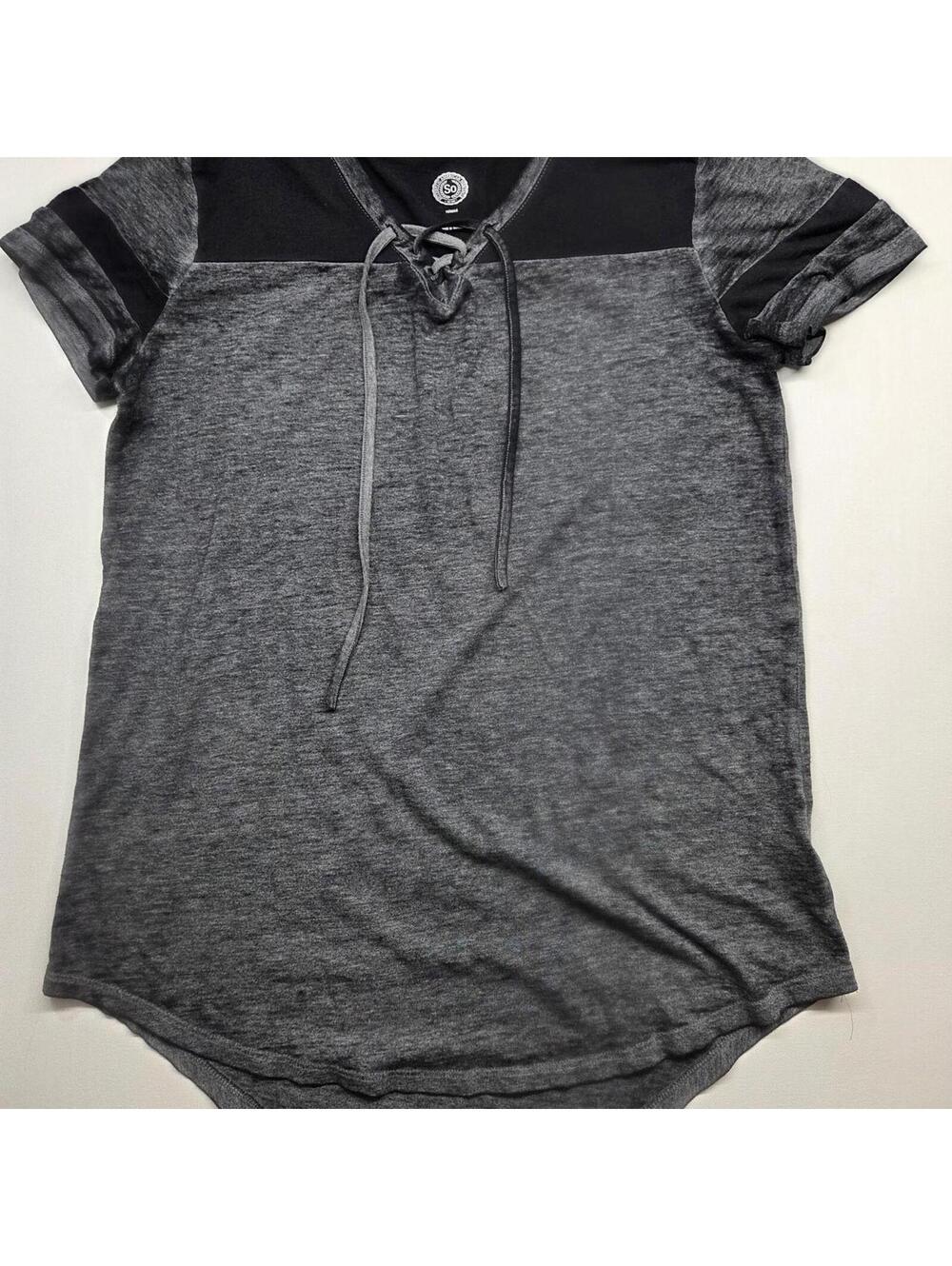 SO Clothing Women's Grey and Black Shirt